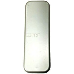 Esprit Eyeglasses Case Vintage Y2K RARE Silver Metal Tin Hard Clamshell Aluminum